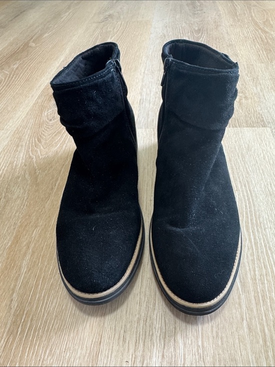 Clarks Shoes - Clarks Black Suede Ankle Boots